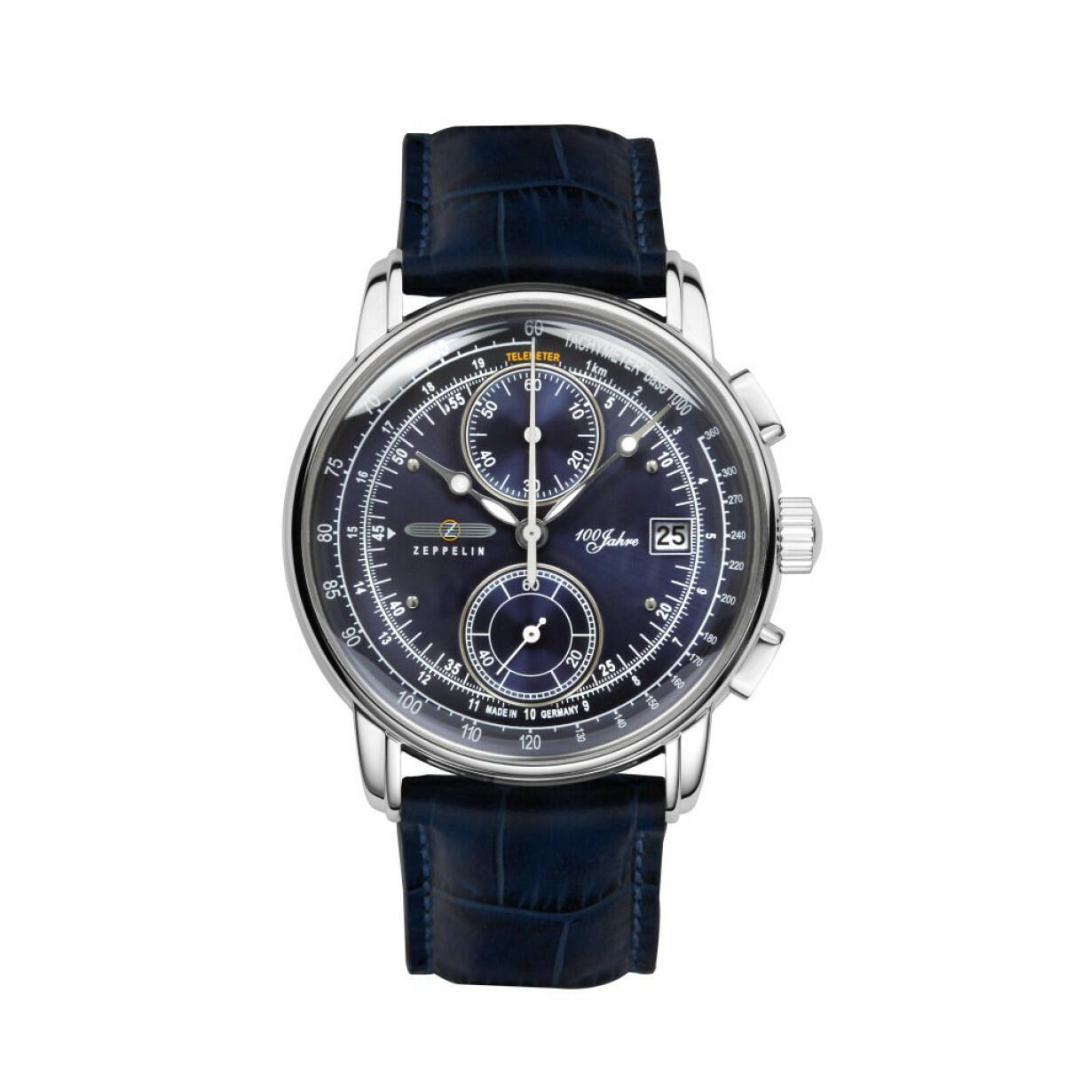 Zeppelin Herrenuhr Quarz Chronograph mit Lederarmband 86703