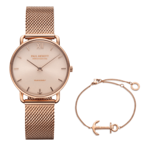Set Sailor Roségold Rose Sunray Mesh - The Anchor Armkette Roségold - Marinium PH-SET-0379