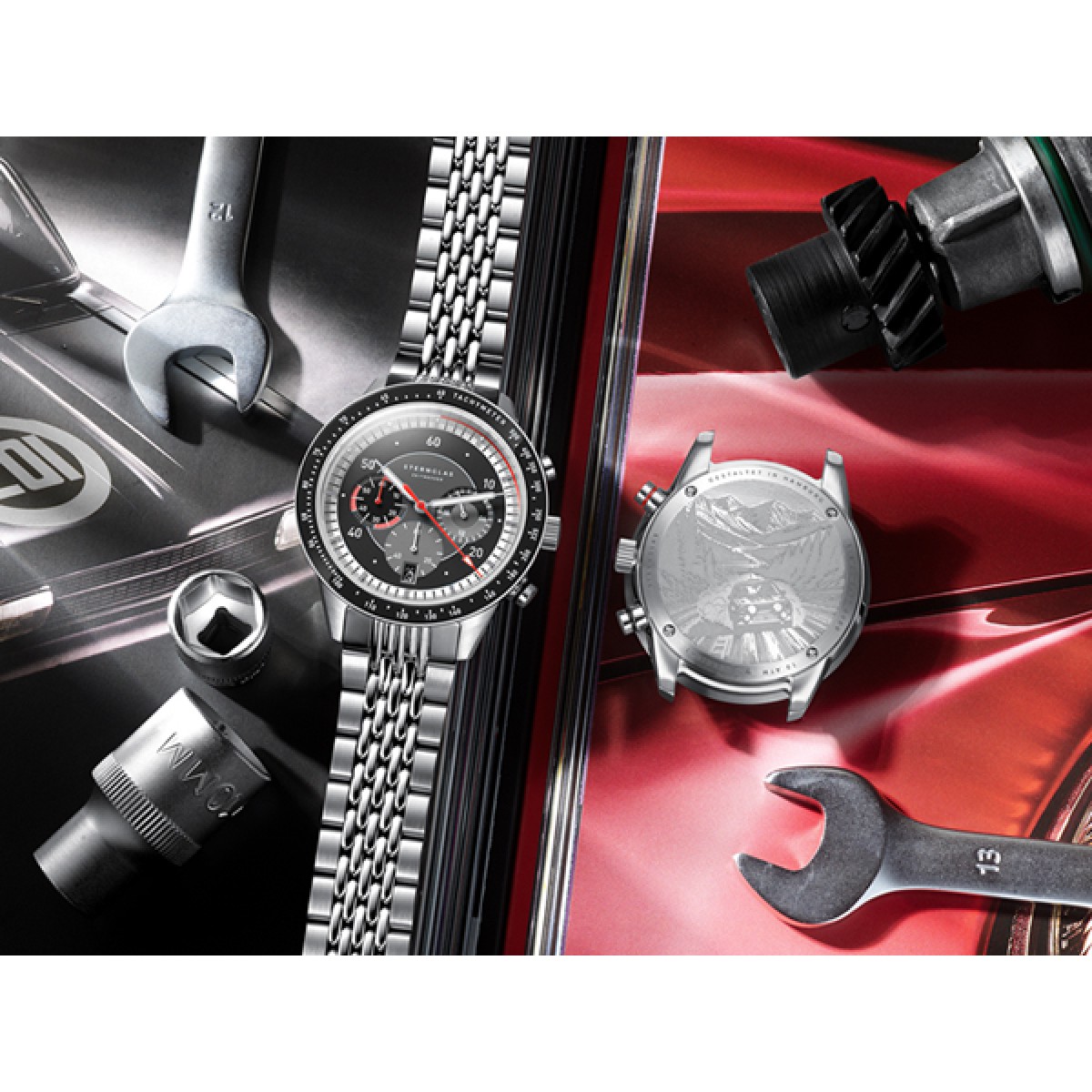 TACHYMETER 2.0 schwarz silber / Metallarmband 20 Tachymeter 2.0 S01-TM03-ME14 – Bild 4