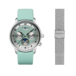 Zeppelin Damenuhr Quarz mit Mondphase und Lederarmband 85372_SET