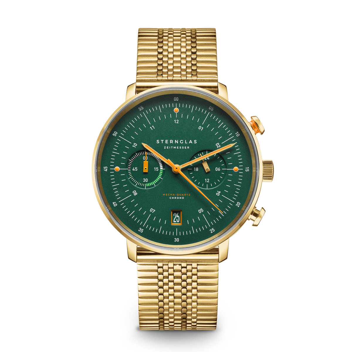 HAMBURG Chrono Edition Vintage dunkelgrün gold / SuperSlim 20 gold S01-HCV22-ME09