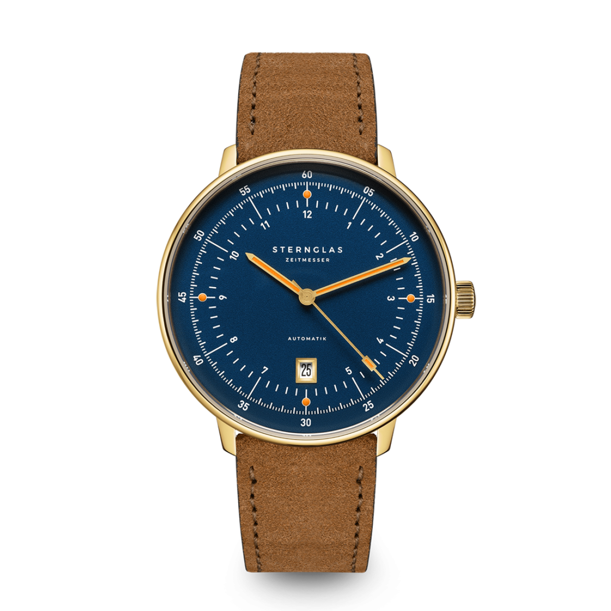 HAMBURG Automatik Edition Marine dunkelblau gold / Wildleder 20 braun S02-HHM07-WL02